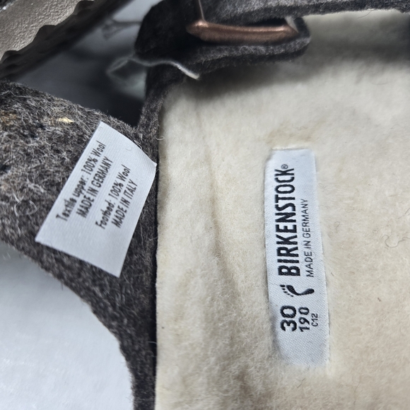 Birkenstock Arizona Cacao Happy Lamb Wool Sandals Size EU30 US C12 little kids - Picture 8 of 9